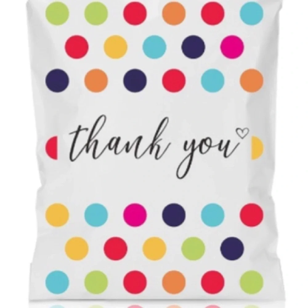 10 Count Polymailer Size Variety Bundle - HAPPY DOTS  (5/6x9 + 5/14x17)